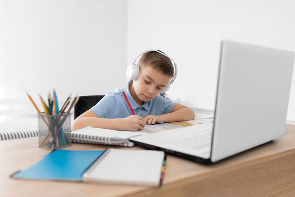 Student practising writing